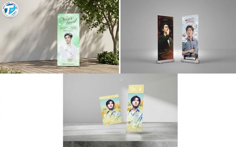 Standee cuốn nhôm và giá chữ X 